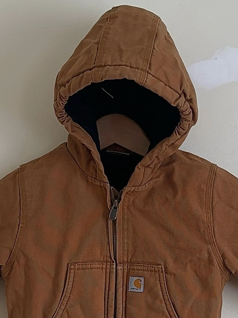 Carhartt Toddler Brown Duck Canvas Insulated Quilted Fleece-Lined Jacket 24M
